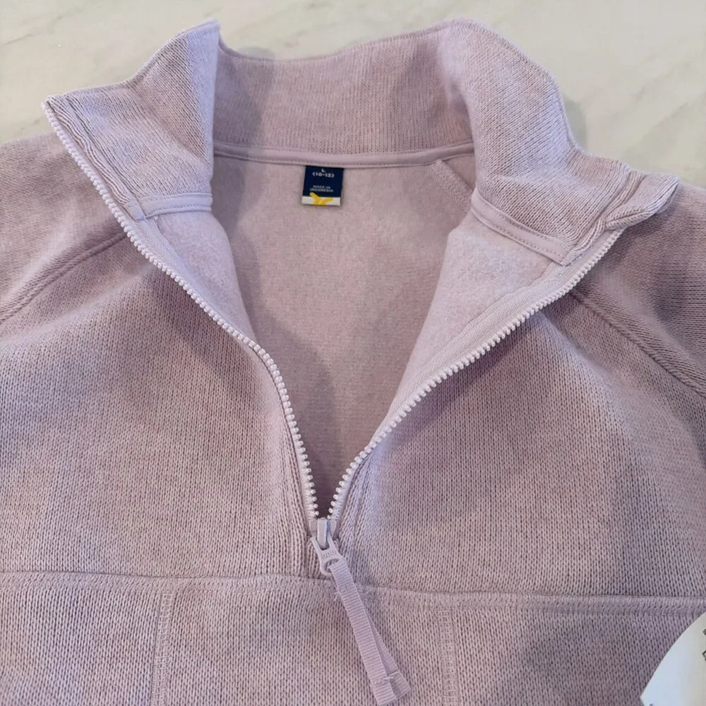 NWT Sweater-Fleece Half-Zip Tunic Sweater Lilac 10/12